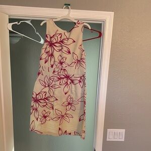 Ann Taylor Cream Tan Sheath Dress Halter Sleeveless